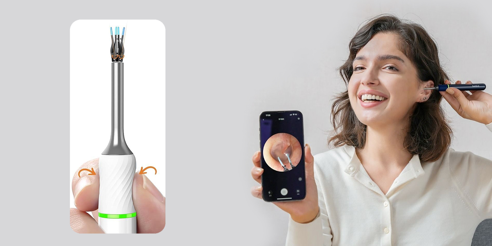 width=100% Urządzenie do czyszczenia uszu Bebird Note5 Pro - białe